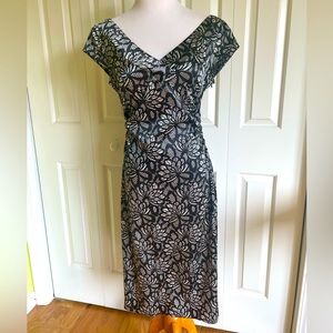 NEW Maggy London Black/White Stretch Satin Dress 10 NWOT